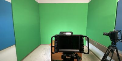 Sala per riprese video con green screen